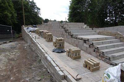 Laying the decking Ramp and steps ready for surfacing