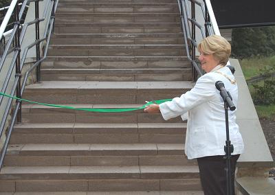 Cutting the ribbon